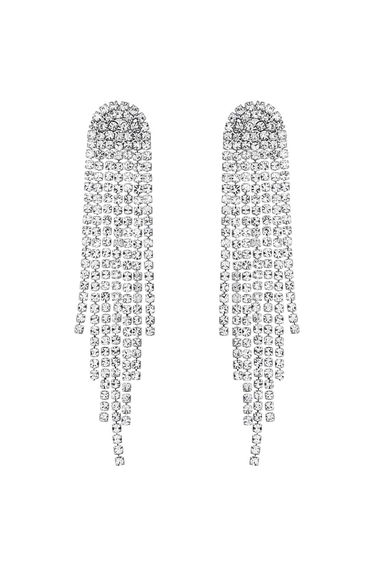 Simplicity Gleaming Diamond Tassel Drop Earrings