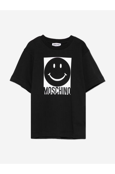 Kids Smiley Face Logo T-Shirt in Black