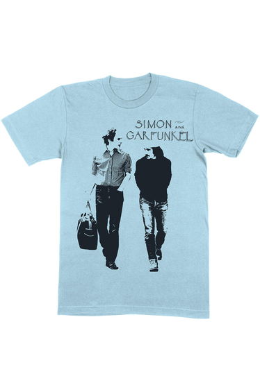 Simon & Garfunkel Walking Cotton T-Shirt - Light Blue