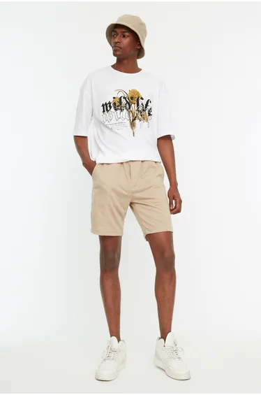 Shorts - Beige - Normal Waist