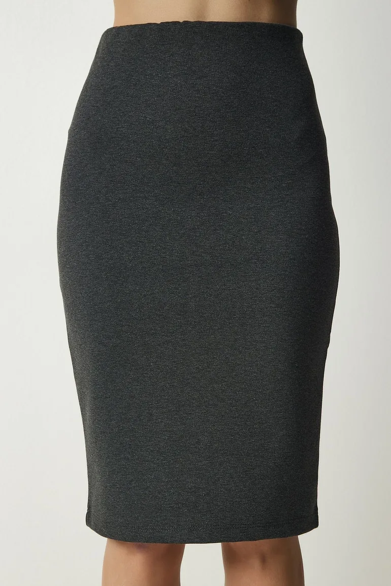Grey Column Midi Skirt - 6