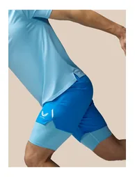 2-In-1 Woven Short Light Blue/Yellow - 2