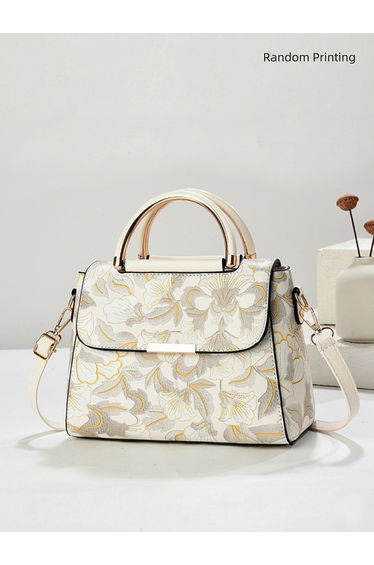 All Over Print Dual Handle Handbag with Adjustable Strap