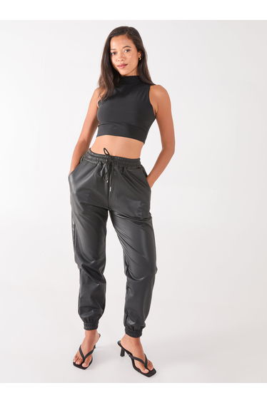 Pink Vanilla PU Jogger