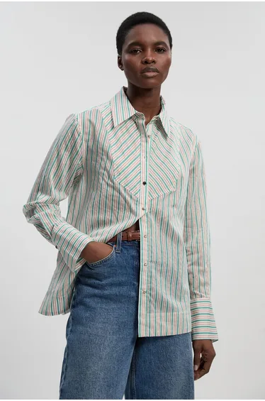 Poplin Stripe BIb Woven Shirt