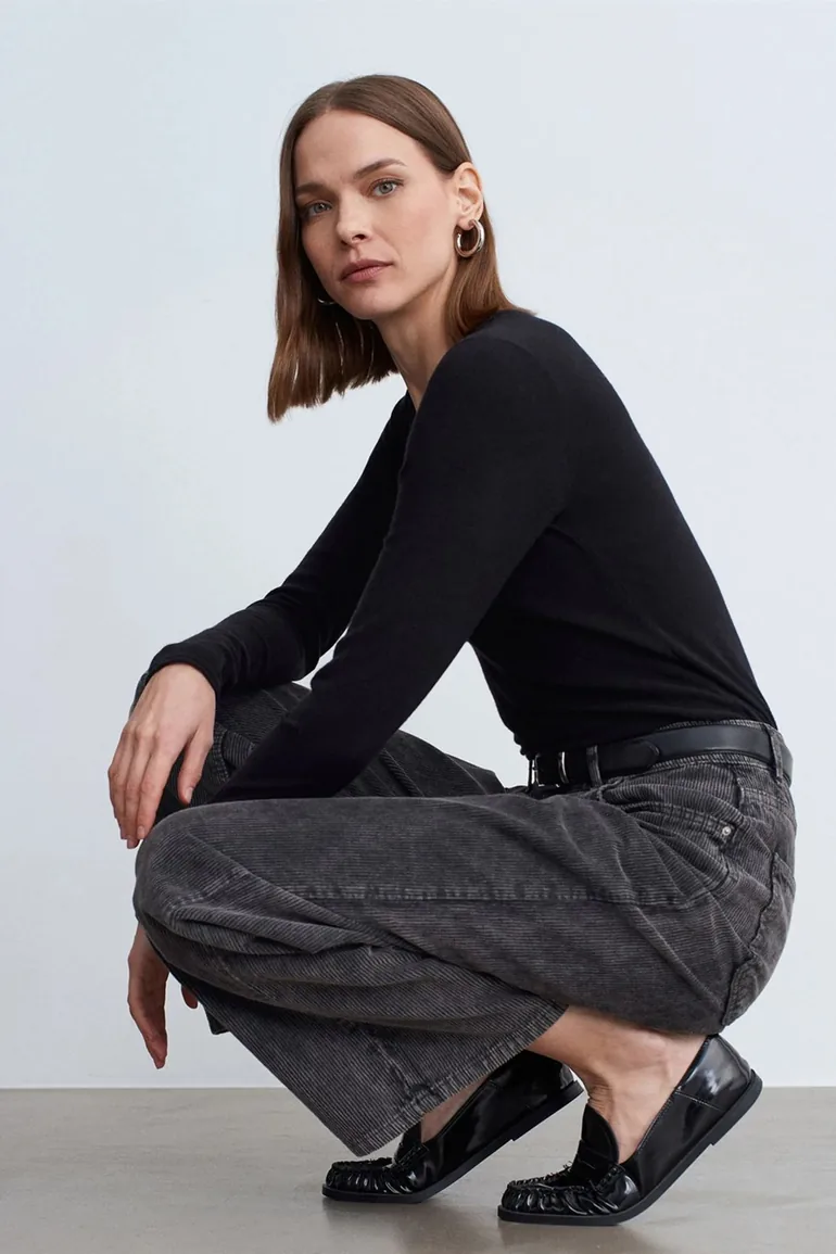Dilvin High-Waist Wide-Leg Denim Trousers - 2