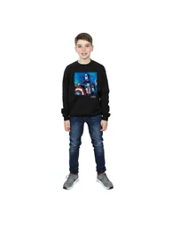 Marvel Boys Captain America Art Sweatshirt - Black - 3