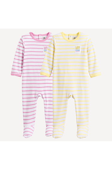 Pack of 2 Striped Jersey Sleepsuits