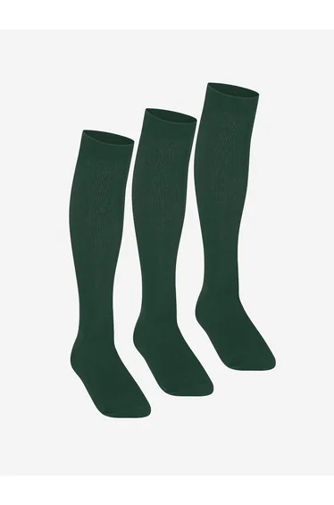 Zeco Girls School Knee High Socks (3 Pack) in Green