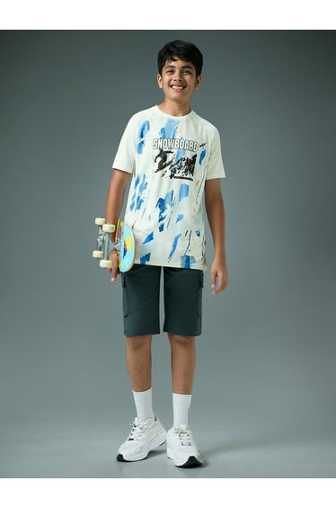 Boys Slim Fit Printed Sports T-Shirt