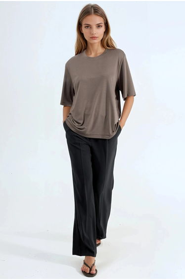 BUSEM Oversized Crew Neck Plain T-Shirt