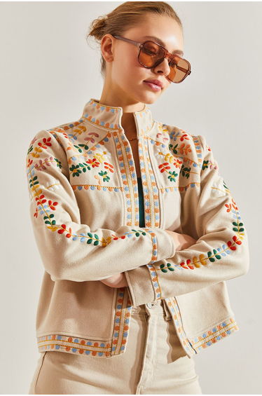 Women's Embroidered Multi Patterned Cachet Jacket