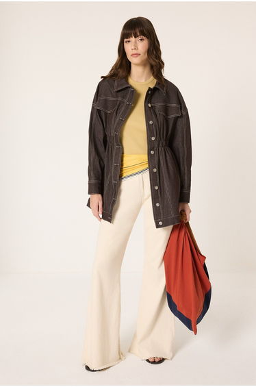 DENIM JACKET WITH STITCHING DETAIL