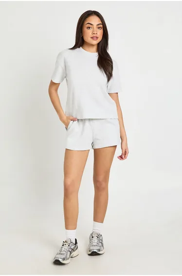 Waffle T-shirt and Shorts Co-ord - ash grey
