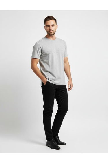 Men Embossed Logo Crew Neck T-Shirt