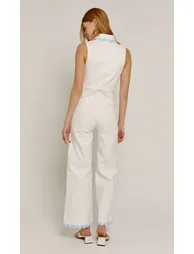 Ivory Embroidered Detail Jumpsuit - 1