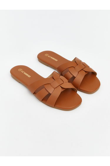 Leather-Look Slides for Women