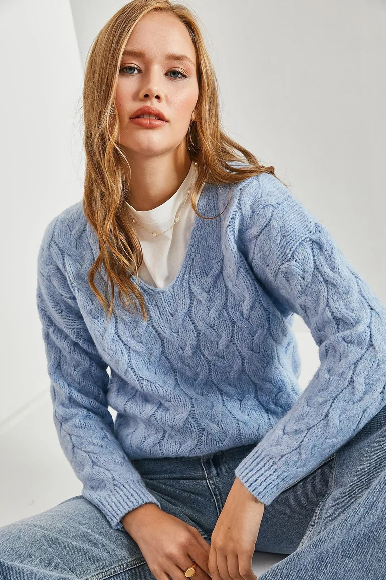 Women's Hair Knitting Pattern Sweater Knitted Sweater - 1
