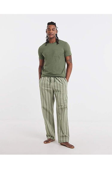 Pocket T-Shirt/Stripe Bottom Pyjama Set