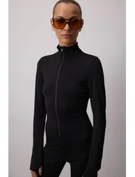 ZIPPERED STAND-UP COLLAR OVERALLS - 2