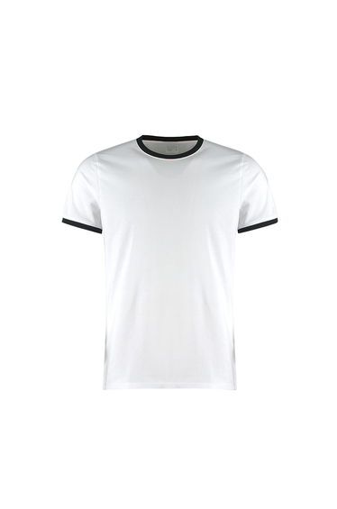 Kustom Kit Mens Fashion Fit Ringer T-Shirt - White/Black