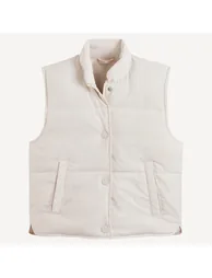 Sleeveless Down Jacket with Press Studs - 2