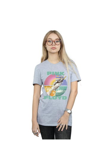 Pink Floyd Womens/Ladies Wish You Were Here Cotton Boyfriend T-Shirt - Sports Grey