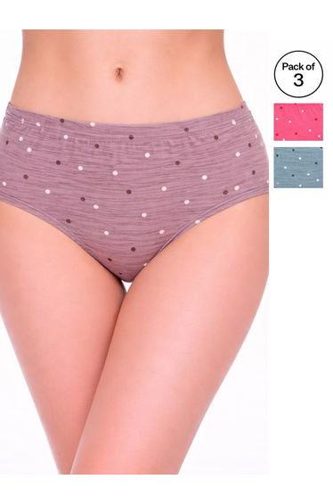 Pack of 3 - Striped High Leg Briefs