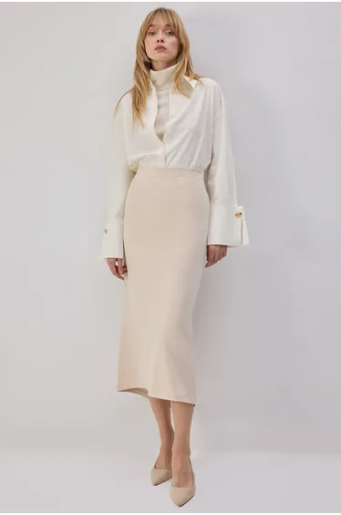 تنورة توشيه بريفيه ميداكسي بقصة مستقيمة