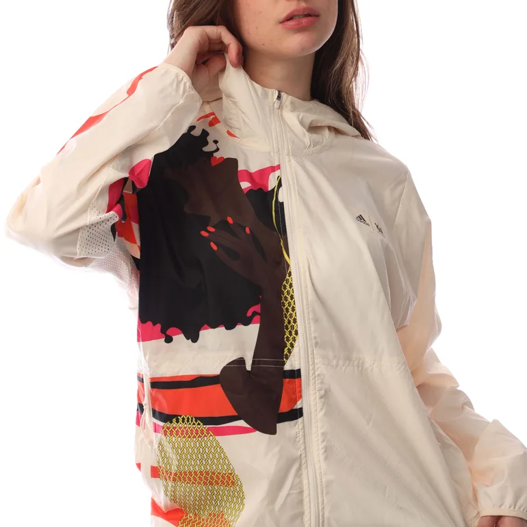 Women's adidas TM Fast Jacket in Cream - 1