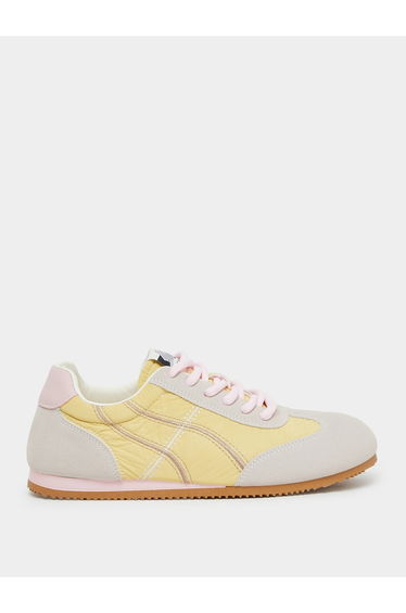 Panelled Side Striped Lace Up Sneakers