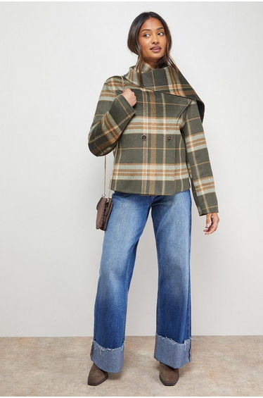 Hand Stitched Scarf Longline Jacket Coat