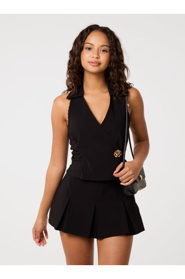 Gold Buckle Halter Neck Top