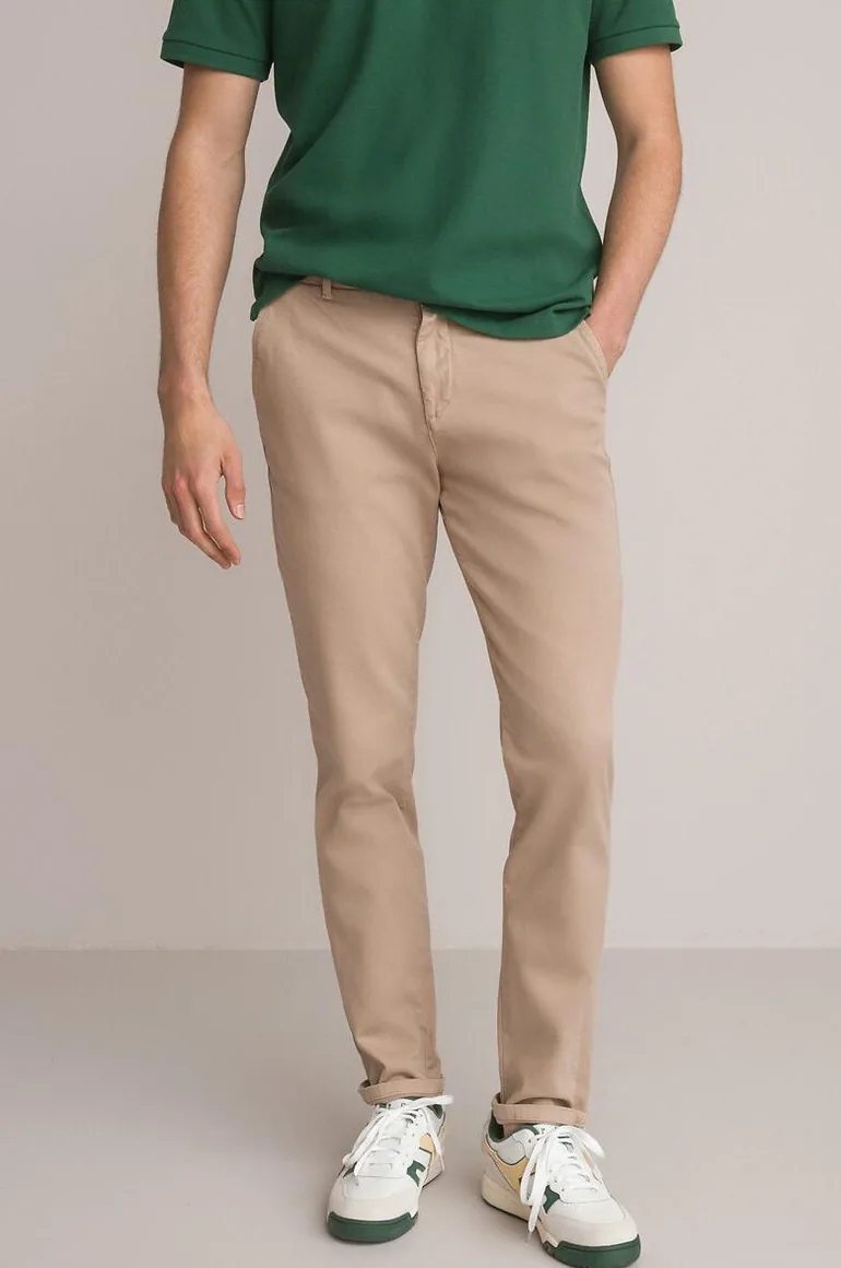 Organic Cotton Chinos in Slim Fit, Length 32"
