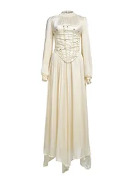 فستان جاردان فو ستان بلون كريمي مزين بالخرز بأكمام طويلة - 7