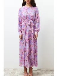 Pink Lined Floral Woven - 4