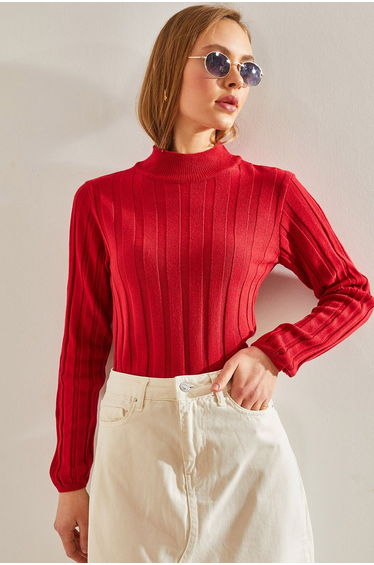 Women's Turtleneck Ribbed Knitwear Sweater