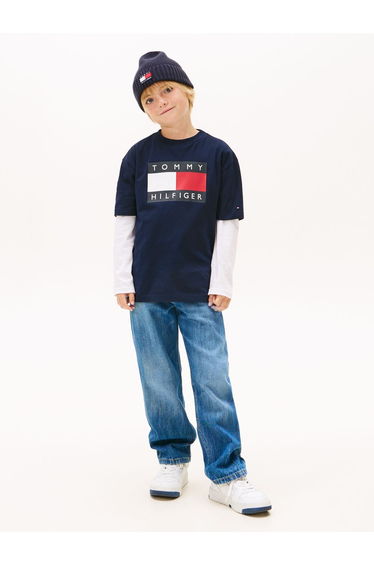 Heritage Printed Flag T-Shirt Dark Night Navy