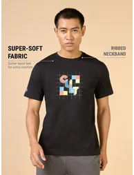Men Black Graphic Print Short Sleeve T-Shirt - 3