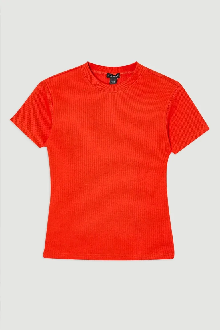 Compact Jersey Ribbed T-Shirt - 3