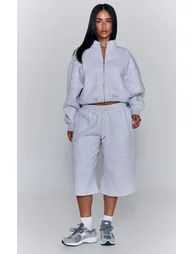 Petite Ash Grey Elasticated Waist Wide Leg Sweat Jorts - 3