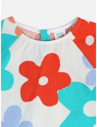 Girls Floral Cotton Top and Shorts Set - 4