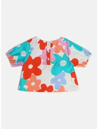 Girls Floral Cotton Top and Shorts Set - 2
