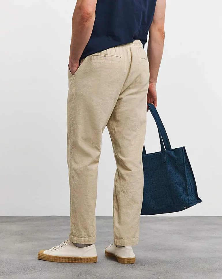 Linen Blend Straight Fit Trouser - 3