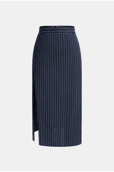 Striped Side Split Skirt