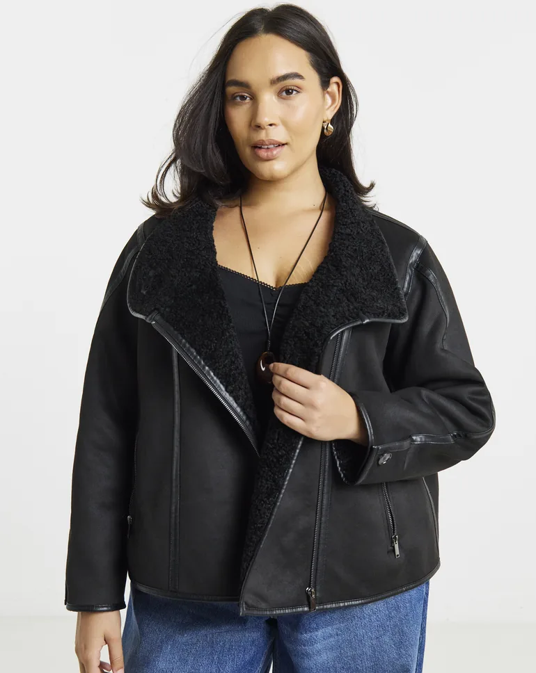 Zip Front Aviator Jacket
