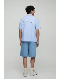 Oversized Embroidered Western Check Shirt - 1