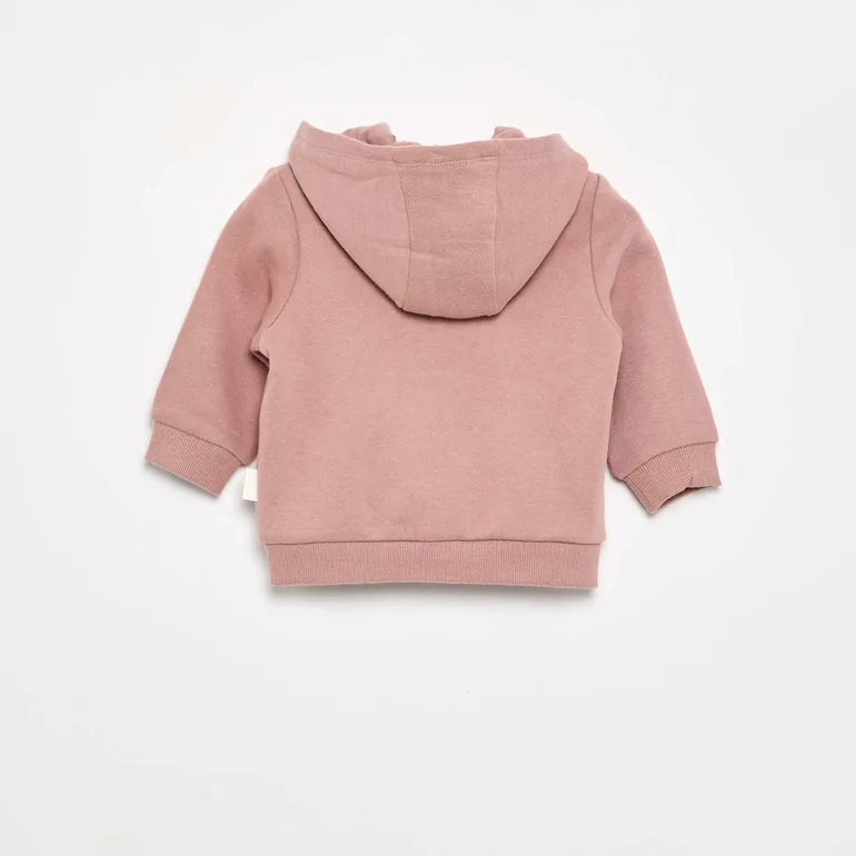 Hooded zip-up sweatshirt PINK - 1