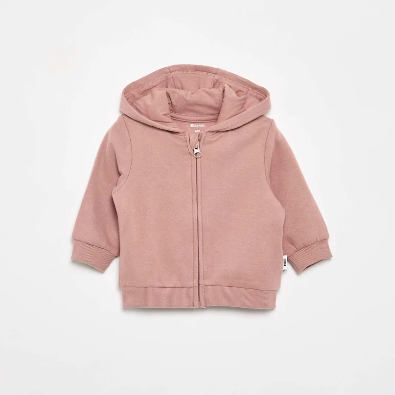 Hooded zip-up sweatshirt PINK