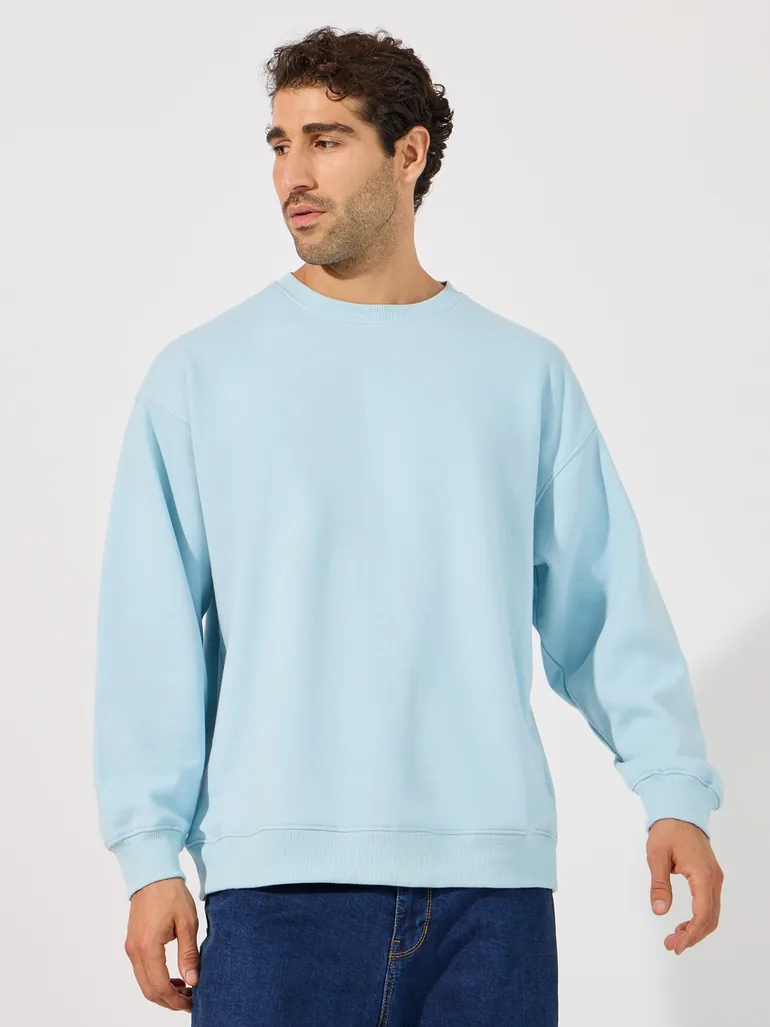 Back Slogan Print Heavy Boxy Sweatshirt - 2